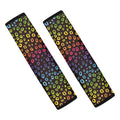 Rainbow Leopard Pattern Print Car Seat Belt Covers