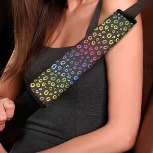 Rainbow Leopard Pattern Print Car Seat Belt Covers