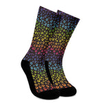 Rainbow Leopard Pattern Print Crew Socks