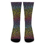 Rainbow Leopard Pattern Print Crew Socks