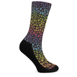 Rainbow Leopard Pattern Print Crew Socks
