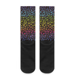 Rainbow Leopard Pattern Print Crew Socks