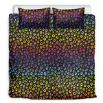 Rainbow Leopard Pattern Print Duvet Cover Bedding Set