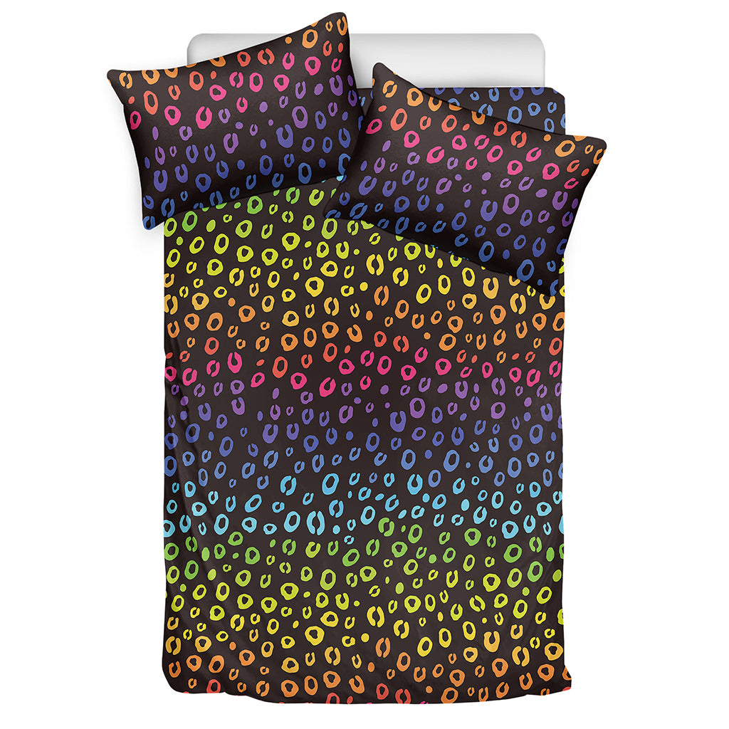 Rainbow Leopard Pattern Print Duvet Cover Bedding Set
