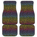 Rainbow Leopard Pattern Print Front and Back Car Floor Mats