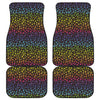 Rainbow Leopard Pattern Print Front and Back Car Floor Mats