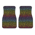Rainbow Leopard Pattern Print Front Car Floor Mats