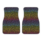 Rainbow Leopard Pattern Print Front Car Floor Mats
