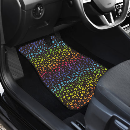 Rainbow Leopard Pattern Print Front Car Floor Mats