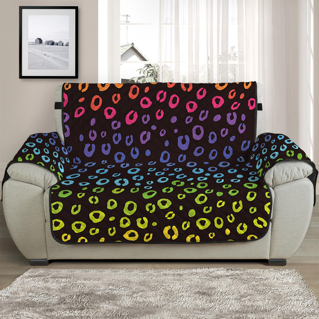 Rainbow Leopard Pattern Print Half Sofa Protector