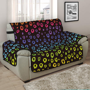 Rainbow Leopard Pattern Print Half Sofa Protector