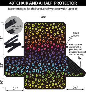 Rainbow Leopard Pattern Print Half Sofa Protector