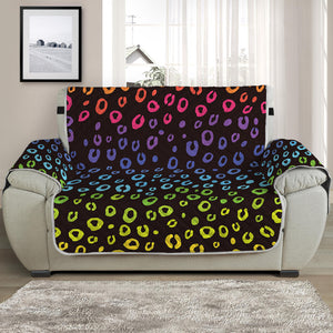 Rainbow Leopard Pattern Print Half Sofa Protector