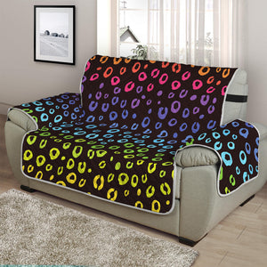 Rainbow Leopard Pattern Print Half Sofa Protector