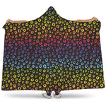 Rainbow Leopard Pattern Print Hooded Blanket