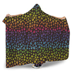 Rainbow Leopard Pattern Print Hooded Blanket