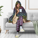 Rainbow Leopard Pattern Print Hooded Blanket