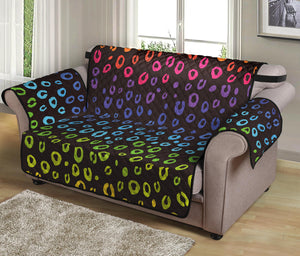 Rainbow Leopard Pattern Print Loveseat Protector