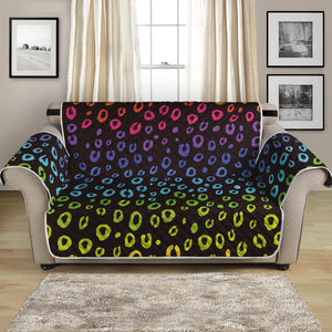 Rainbow Leopard Pattern Print Loveseat Protector