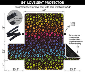 Rainbow Leopard Pattern Print Loveseat Protector