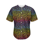 Rainbow Leopard Pattern Print Men's Baseball Jersey