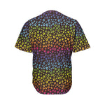 Rainbow Leopard Pattern Print Men's Baseball Jersey