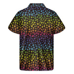 Rainbow Leopard Pattern Print Men's Short Sleeve Shirt