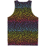 Rainbow Leopard Pattern Print Men's Tank Top