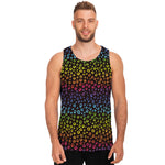 Rainbow Leopard Pattern Print Men's Tank Top