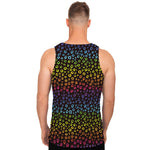 Rainbow Leopard Pattern Print Men's Tank Top