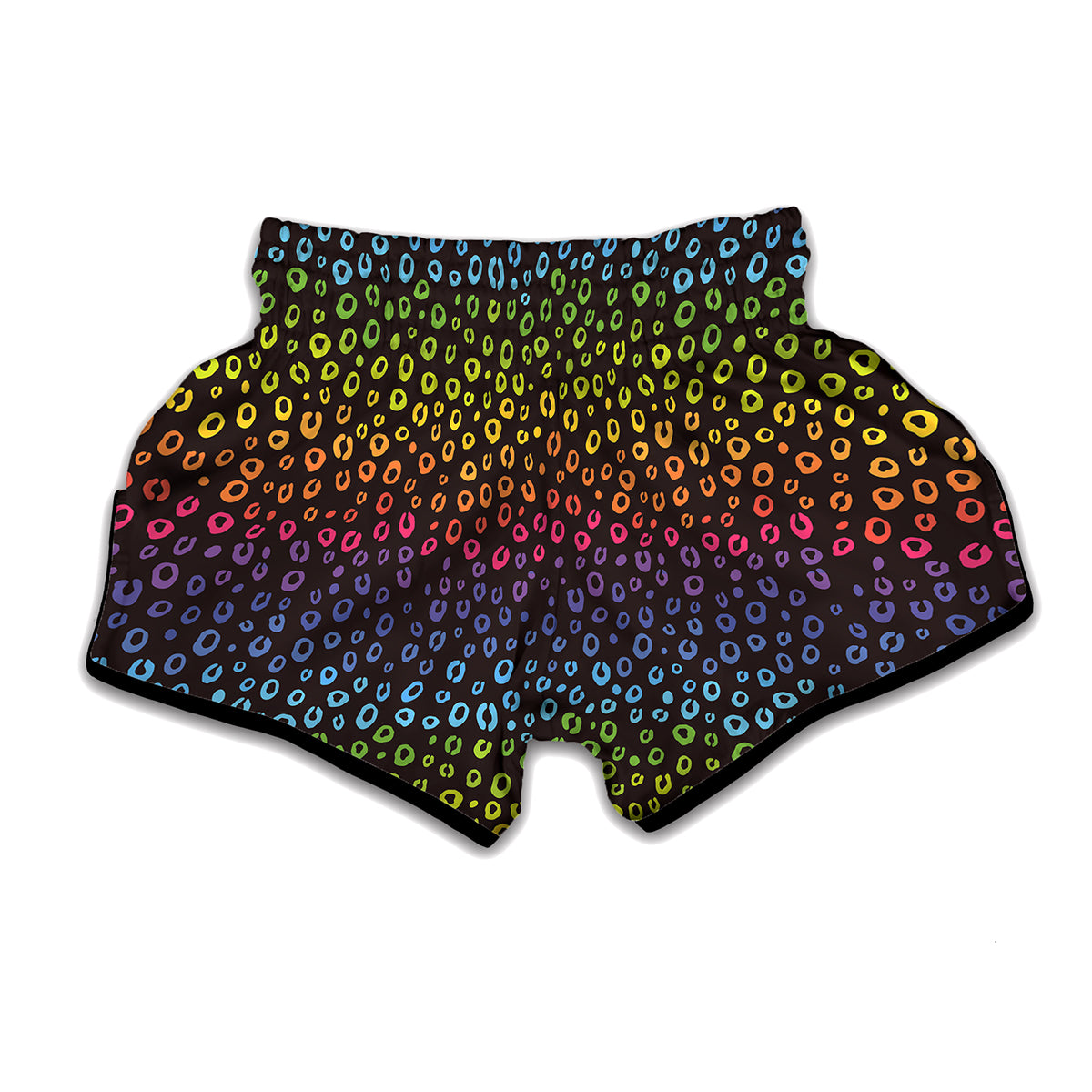 Rainbow Leopard Pattern Print Muay Thai Boxing Shorts