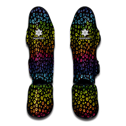 Rainbow Leopard Pattern Print Muay Thai Shin Guard