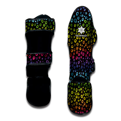 Rainbow Leopard Pattern Print Muay Thai Shin Guard