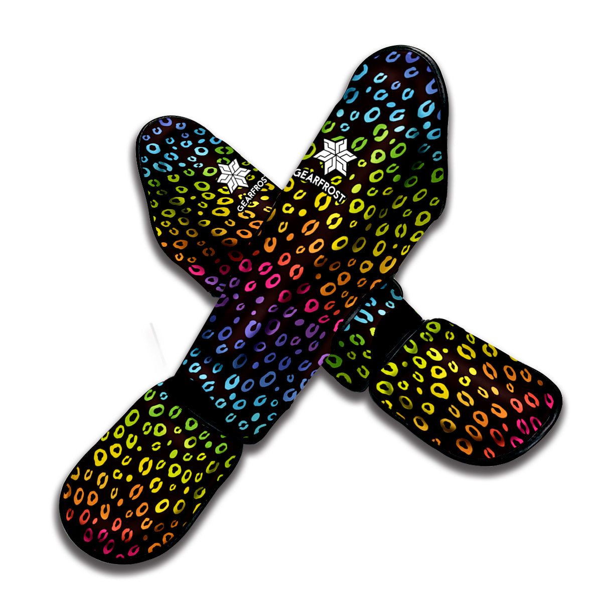 Rainbow Leopard Pattern Print Muay Thai Shin Guard