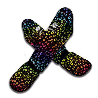 Rainbow Leopard Pattern Print Muay Thai Shin Guard