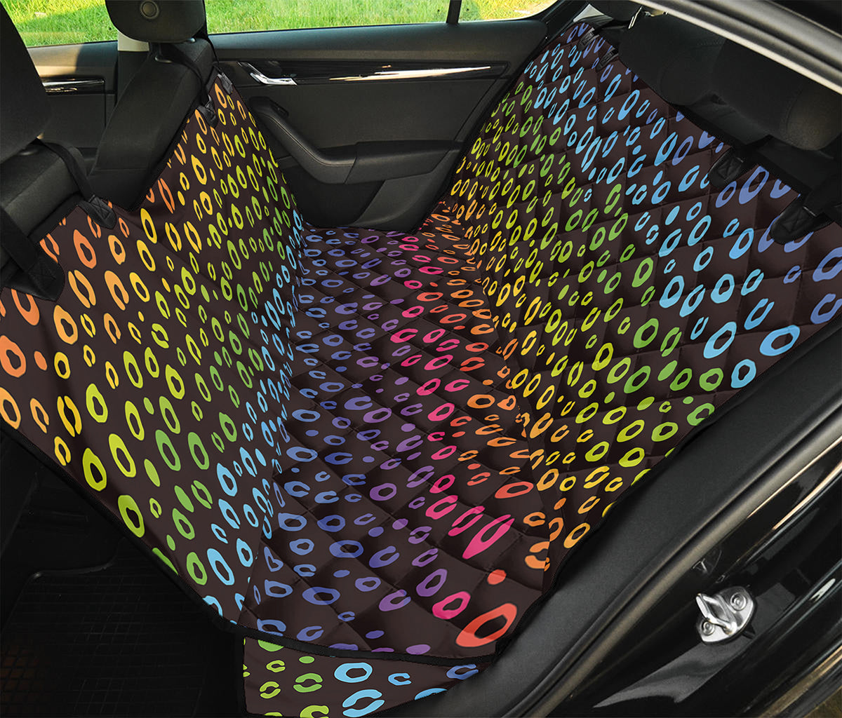 Rainbow Leopard Pattern Print Pet Car Back Seat Cover