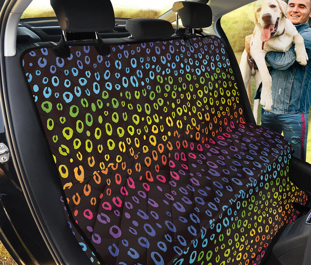 Rainbow Leopard Pattern Print Pet Car Back Seat Cover