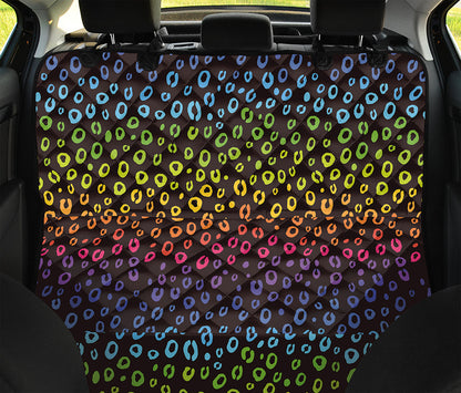Rainbow Leopard Pattern Print Pet Car Back Seat Cover