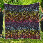 Rainbow Leopard Pattern Print Quilt