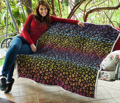Rainbow Leopard Pattern Print Quilt