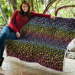 Rainbow Leopard Pattern Print Quilt