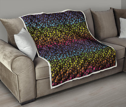 Rainbow Leopard Pattern Print Quilt