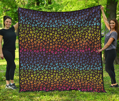 Rainbow Leopard Pattern Print Quilt