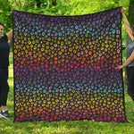 Rainbow Leopard Pattern Print Quilt