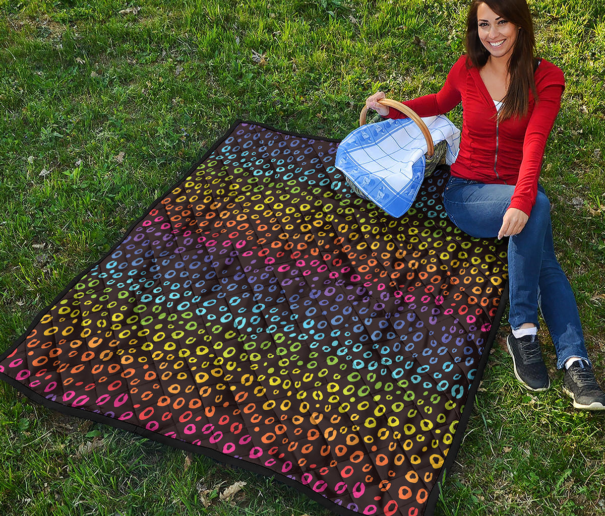 Rainbow Leopard Pattern Print Quilt