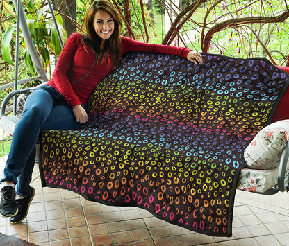 Rainbow Leopard Pattern Print Quilt
