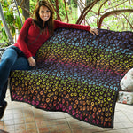 Rainbow Leopard Pattern Print Quilt