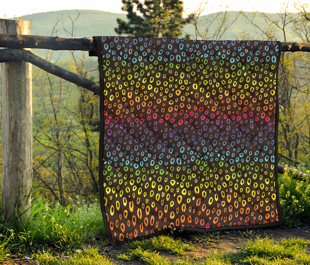 Rainbow Leopard Pattern Print Quilt