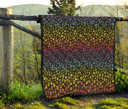 Rainbow Leopard Pattern Print Quilt