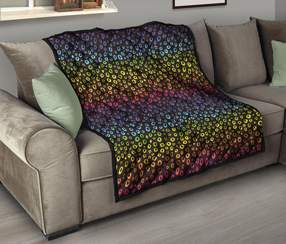 Rainbow Leopard Pattern Print Quilt